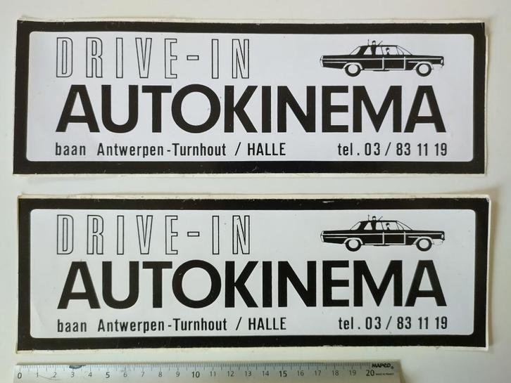Oude sticker Drive-in Autokinema Halle-Zoersel, Verzamelen, Stickers, Ophalen of Verzenden