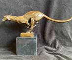 Bronzen luipaard Art Deco stempel zuiver schitterend brons, Antiquités & Art, Enlèvement ou Envoi
