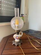 Antieke Franse bedlamp/tafellamp, electrische verlichting., Ophalen, Gebruikt, Glas