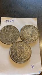 3 Zilveren Munten 1870, Postzegels en Munten, Ophalen of Verzenden, Setje, Zilver