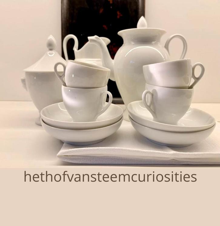 Wit porselein 19de eeuw theeset, Antiek en Kunst, Antiek | Servies compleet, Ophalen of Verzenden