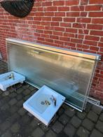 Glazen douchewanden en deuren en lavabo, Ophalen, Gebruikt, 200 cm of meer, 75 cm of meer