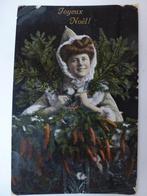 oude prentkaart Joyeux Noël ! gelopen met zegel 1909, Gelopen, Feest(dag), Ophalen of Verzenden, Voor 1920