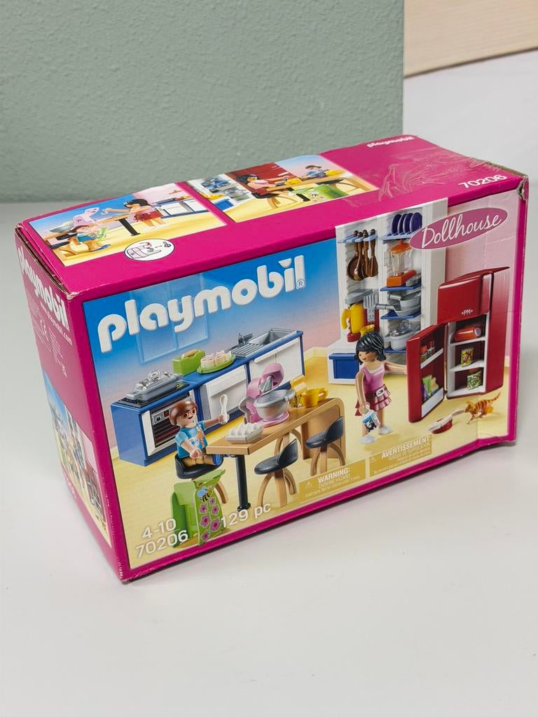 PLAYMOBIL Dollhouse Leefkeuken poppen keuken - 70206 - NIEUW, Ophalen of Verzenden, Nieuw, Complete set