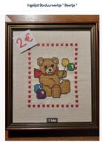 Borduurwerkje " Beertje ", Hobby en Vrije tijd, Borduren en Borduurmachines, Ophalen of Verzenden, Zo goed als nieuw, Handborduren