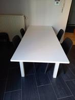 Witte uitschuifbare tafel, Huis en Inrichting, Tafels | Eettafels, Ophalen, 100 tot 150 cm, 50 tot 100 cm, Zo goed als nieuw