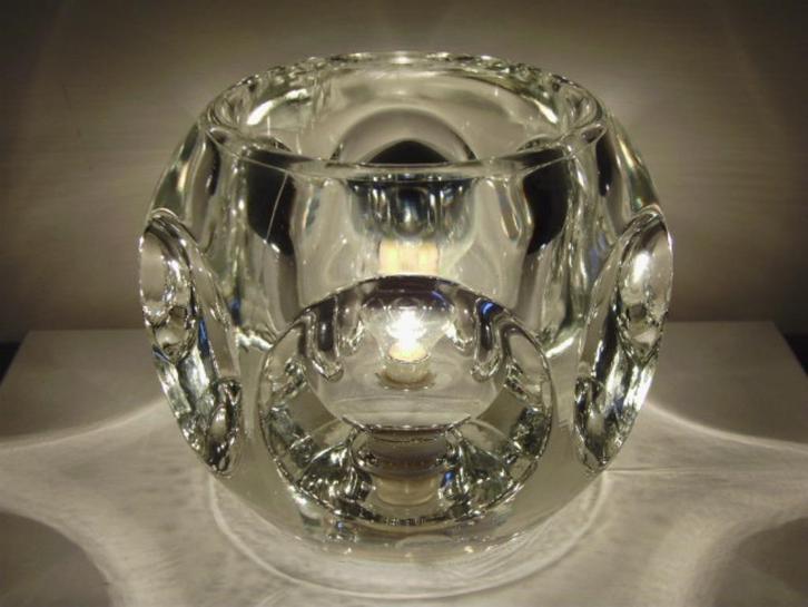 DESIGN 70' : Lamp van >>> PEILL & PUTZLER <<< in facetglas., Antiek en Kunst, Curiosa en Brocante, Ophalen