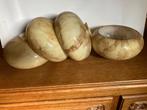 Vintage lampenkap art deco beige gemarmerde opaline, Ophalen of Verzenden