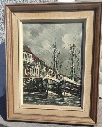 Huile sur toile marine signe plefiet beschikbaar voor biedingen