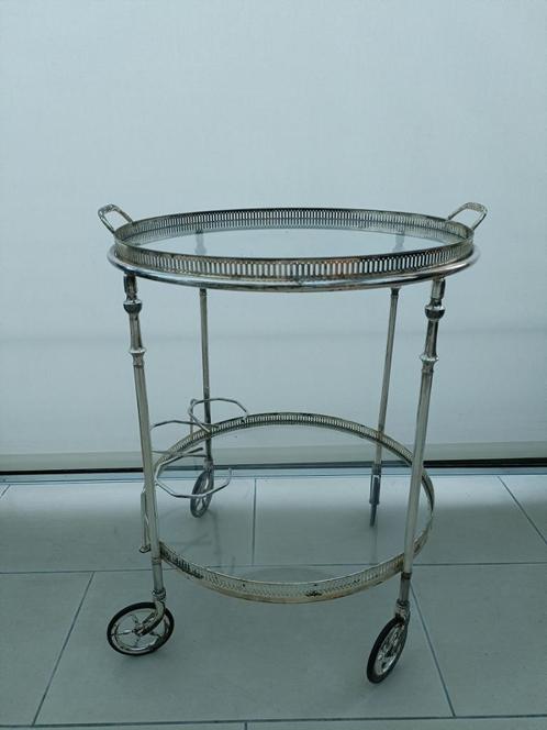 Vintage theetafel, antiek verzilverd trolley, dranken wagen., Huis en Inrichting, Barren, Gebruikt, Ophalen
