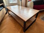 Table basse bois et metal noir, 100 à 150 cm, Chêne, Comme neuf, Enlèvement
