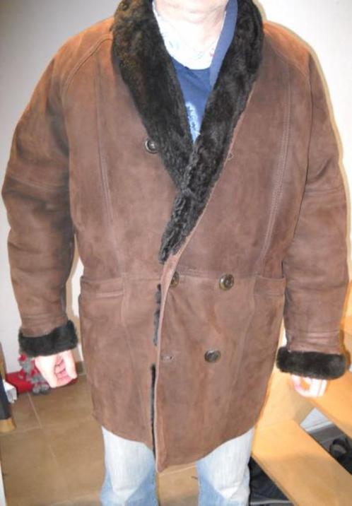 manteau peau retournée - Homme, Kleding | Heren, Jassen | Winter, Zo goed als nieuw, Maat 48/50 (M), Bruin, Ophalen