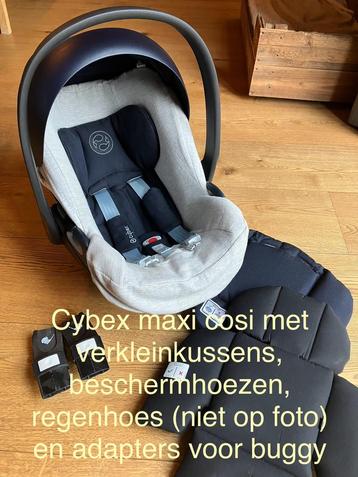 Cybex autostoel met verkleinkussens, hoes en regenhoes, Autres marques, 0 à 18 kg, Comme neuf, Enlèvement
