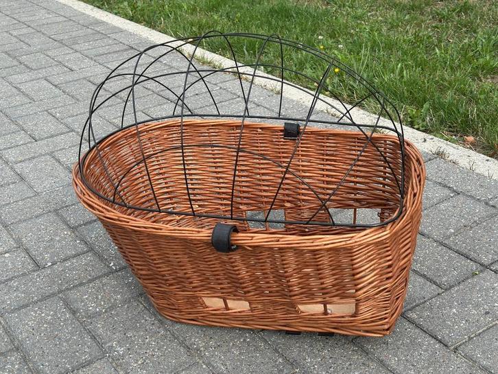 Trixie rieten hondenfietsmand, Dieren en Toebehoren, Hondenmanden, Gebruikt, Riet, Ophalen