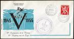 1955 - BELGIË - 10e Verjaring van de Zege + LIEGE, Postzegels en Munten, Postzegels | Europa | België, Met envelop, Verzenden