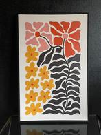 Retro style bloemenschilderij op canvas, Ophalen of Verzenden