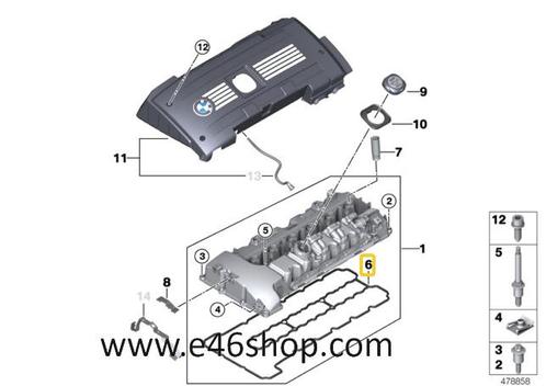 KLEPPENDEKSEL PAKKING BMW N53 MOTOR OE 11127544368, Auto-onderdelen, Motor en Toebehoren, BMW, Nieuw, Ophalen of Verzenden