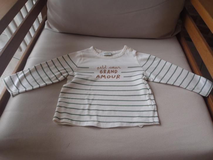 beige t-shirt maat 74 - Tape à l'oeil, Kinderen en Baby's, Babykleding | Maat 74, Zo goed als nieuw, Jongetje, Overige typen, Ophalen of Verzenden