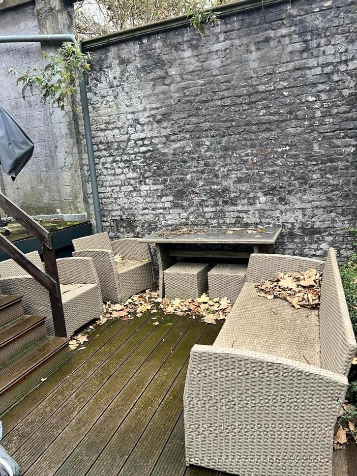 Wicker Loungeset – Complete Set met Kussens – Zeer Stevig, Jardin & Terrasse, Ensembles de jardin, Utilisé, Sets de jardin, Osier