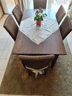 Tafel en 6 stoelen, Huis en Inrichting, Tafels | Eettafels, Ophalen, Gebruikt, Teakhout, 50 tot 100 cm