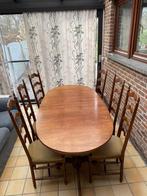 Uitschuifbare eettafel + 6 stoelen, Huis en Inrichting, Tafels | Eettafels, 200 cm of meer, 50 tot 100 cm, Gebruikt, Ophalen
