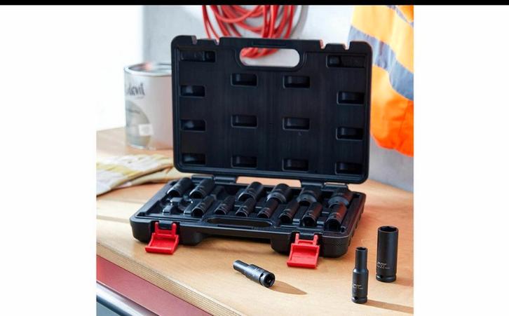 Ensemble de 16 douilles à chocs + jeu de 5 clés dynamométriq, Autos : Divers, Outils de voiture, Neuf, Enlèvement ou Envoi