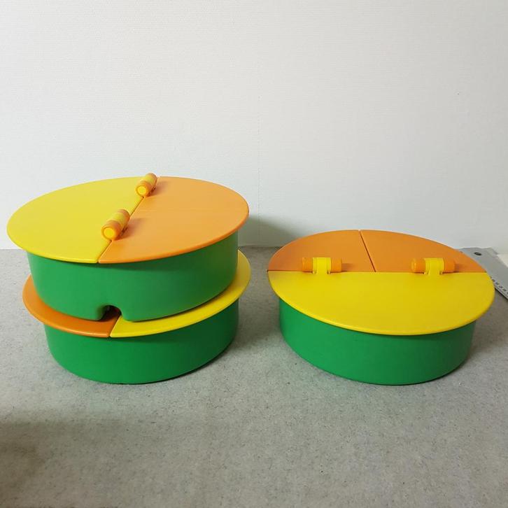Ikea ronde bewaardozen, opbergdozen in kunststof, jaren '90, Antiek en Kunst, Curiosa en Brocante, Ophalen of Verzenden