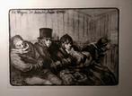 Honoré Daumier. Gravure eau forte. Dans le train, Enlèvement ou Envoi