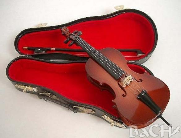 Miniatuur cello met koffer en strijkstok, ca 15 cm, Muziek en Instrumenten, Instrumenten | Toebehoren, Nieuw, Cello, Ophalen of Verzenden