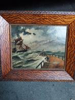 zeilboot in storm,op hout geschilderd ,door Ertmann, Enlèvement