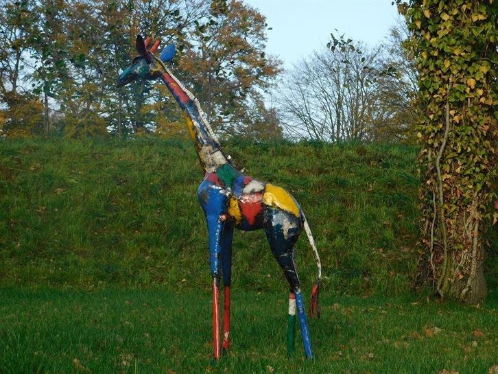 giraffe , tuinbeeld metaal, Tuin en Terras, Tuinbeelden, Nieuw, Metaal, Ophalen of Verzenden