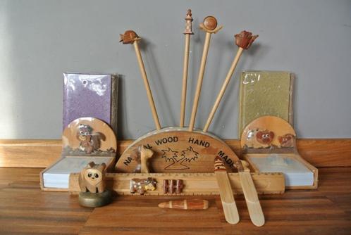 Nieuw: verschillende houten spulletjes uit oude stock, Antiek en Kunst, Curiosa en Brocante, Ophalen of Verzenden