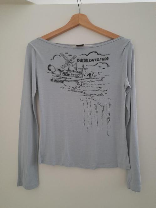 Longsleeve Diesel - Dieselweg Utrecht,  1909, Kleding | Dames, T-shirts, Zo goed als nieuw, Maat 36 (S), Blauw, Lange mouw, Ophalen of Verzenden