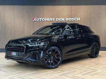 Audi Q8 55 TFSI Quattro S Line. Marix - B&O - Pano - Lucht, Automaat, Gebruikt, Q8, Zwart
