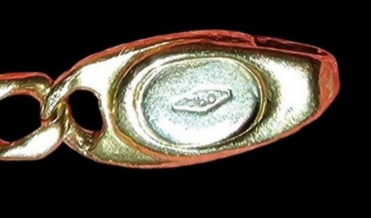 TWEEKLEURIGE ARMBAND IN 18 KARAAT GOUD MET KEURMERK, Handtassen en Accessoires, Armbanden, Nieuw, Goud, Goud, Ophalen of Verzenden