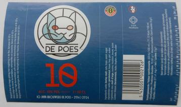 Étiquette de bière 10 ans de la brasserie De Poes 10h0, Envoi, Utilisé