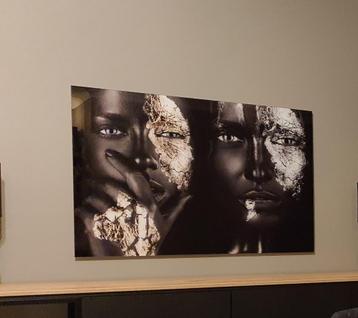 Glasschilderij Vrouw - Gezicht - Abstract Nieuwstaat beschikbaar voor biedingen