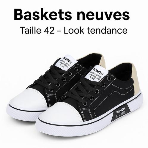 Basket neuve taille 42 noir et blanc fashion décontracté, Sport en Fitness, Basketbal, Nieuw, Schoenen, Verzenden