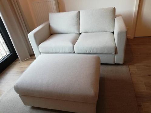 IKEA Vimle 2 seats sofa + footrest - light grey, Huis en Inrichting, Zetels | Voetbanken en poefs, Gebruikt, 75 tot 100 cm, 125 cm of meer