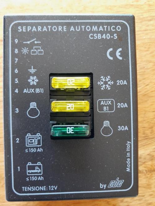 Automatische parallelle accuscheider CBE CSB40-SP, Caravans en Kamperen, Mobilhome-accessoires, Nieuw, Ophalen of Verzenden
