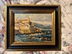 Kuststad met kasteel, Antiek en Kunst, Kunst | Schilderijen | Klassiek, Ophalen