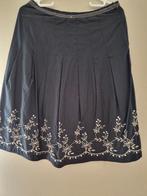 Rok 'Esprit' zwart met geborduurde zilveren bloemen maat 38, Noir, Taille 38/40 (M), Porté, Enlèvement ou Envoi