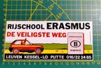 Sticker Renault 5 Rijschool ERASMUS Leuven rijbewijs B, Ophalen of Verzenden