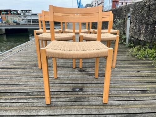 Vintage Moller stoelen, Huis en Inrichting, Stoelen, Zo goed als nieuw, Vijf, Zes of meer stoelen, Hout, Bruin, Ophalen