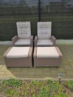 twee relax zetels met poef, Tuin en Terras, Tuinstoelen, Gebruikt, Ophalen