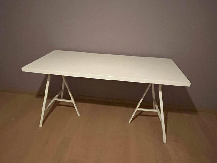 Witte bureau samenstelling ikea lerberg 120x60cm, Maison & Meubles, Bureaux, Comme neuf, Bureau, Enlèvement