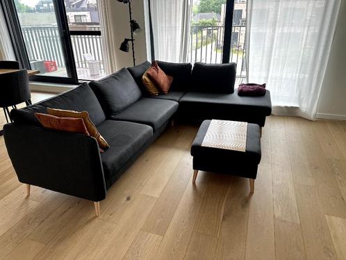 Hoekzetel met bijhorende poef, Huis en Inrichting, Zetels | Zetels, Nieuw, Hoekbank, Vierpersoons of meer, 250 tot 300 cm, 75 tot 100 cm
