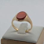 Gouden Ring met carneool 14k 585 Maat 19 4.48g, Handtassen en Accessoires, Ringen, 18 tot 19, Ophalen of Verzenden, Zo goed als nieuw