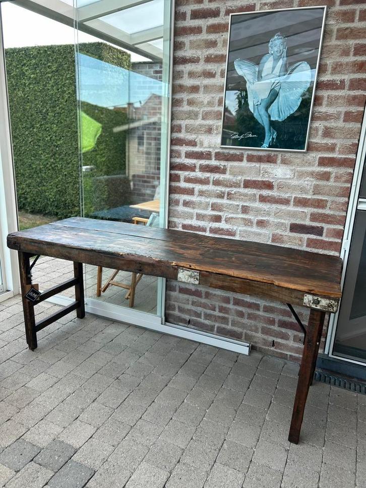 Tafel J-Line console - Brut - hout - bruin, Antiek en Kunst, Antiek | Meubels | Tafels, Ophalen