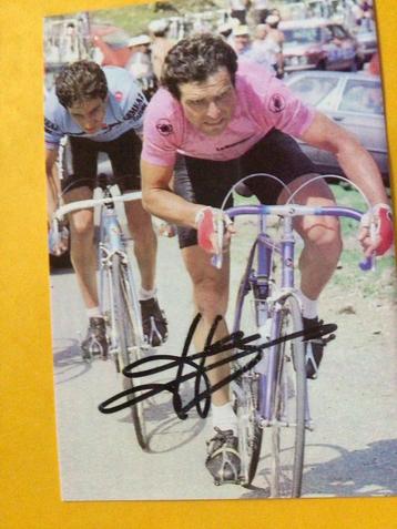 wielerfoto  giro 1982 team renault bernard  hinault signe, Envoi, Comme neuf